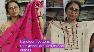 pure handloom cottonsready made dresseschinon crapessuseela fashion point [upl. by Loy]