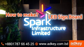 LED Sign bd Office Sign LED Sign Board Acrylic Top Letter Laser Cutting Sign ACP Off Cut Signs Board [upl. by Sokil]