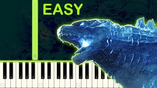 NEW GODZILLA THEME  Godzilla vs Kong  EASY Piano Tutorial [upl. by Steel33]