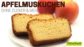 Saftiger Apfelmuskuchen ohne Zucker und Mehl  Low Carb Kuchen Rezepte [upl. by Orrocos457]