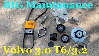 Volvo XC70 T6 30 Replacing accessory drive belt water pump and all pulleys [upl. by Artemis]