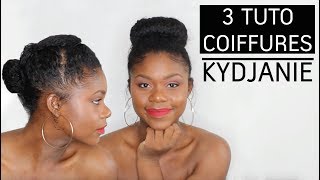 Cheveux afro et crépus  3 tuto coiffures protectrices rapides et simples pour lhiver avec Kydjanie [upl. by Adnilreb]