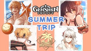 Dating Door Game  Genshin impact  Summer trip ver Golden Apple Archipelago [upl. by Beshore78]