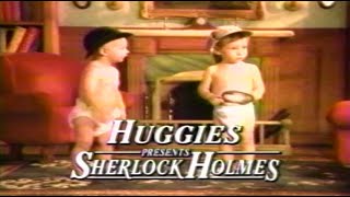 Huggies Diapers Presents Sherlock Holmes TV Commercial June 1990 [upl. by Lekcar717]