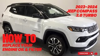 How To Change Your Engine Oil And Filter On A 2024 Jeep Compass 20 Turbo [upl. by Aysahc293]