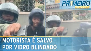 Motorista registra bandido atirando contra carro blindado no Rio  Primeiro Impacto 190924 [upl. by Thordia865]