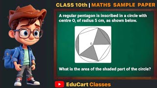 A regular pentagon is inscribed in a circle with centre O of radius 5 cm as shown below [upl. by Aiki454]