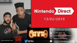 ETIKA AND COBI REACTS TO THE NINTENDO DIRECT 2132019 FULL REACTION [upl. by Luehrmann]