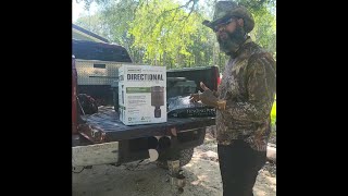 Moultrie Directional Game and Fish feeder unboxing and setup [upl. by Euqinobe]