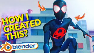 How I made SpiderVerse Style Shot in Blender [upl. by Carmella414]