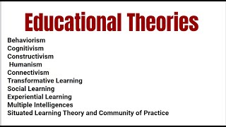 Educational Theories [upl. by Thomas]