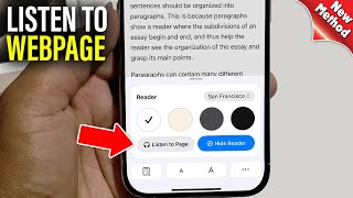 How To Listen To a Webpage on iPhone Apple AI Features [upl. by Danell156]