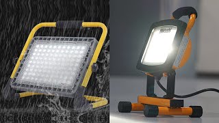 Olafus 2 Pack 50W LED Flood Light Outdoor 5000LM Super Bright LED Work Lights Review [upl. by Rocray650]