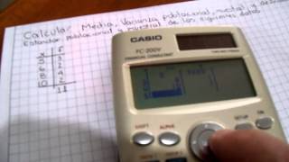 Calcular Media Varianza y Desviación Estándar con calculadora CASIO FC  200V [upl. by Bonilla]