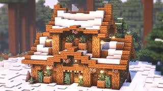 Minecraft How to Build a Winter Log Cabin I Easy Relaxing Tutorial [upl. by Argela]