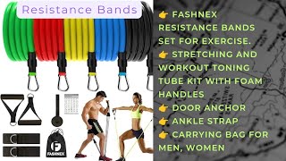 Fashnex Resistance Bands Set for Exercise Stretching and Workout Toning Tube Kit with Foam Handles [upl. by Kcirtap]