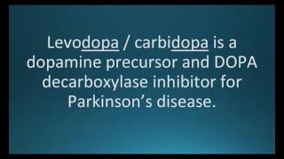 How to pronounce levodopa carbidopa Sinemet Memorizing Pharmacology Flashcard [upl. by Netsud]