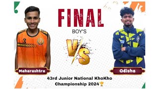 FINAL MATCH MENS  43rd Junior National KhoKho Championship2024🏆 [upl. by Abebi]