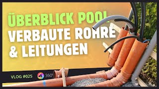 Vlog 025  Rohre und Leitungen beim Poolbau – So haben wirs gemacht [upl. by Gerrald]