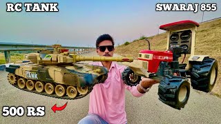 Rc Swaraj 855 Tractor Vs Rc High Speed Military Tank Unboxing [upl. by Felicio367]