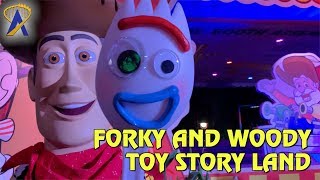 Forky appears with Woody during Toy Story 4 Press Event [upl. by Vanny]