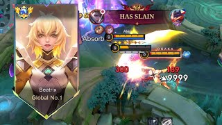 TOP 1 GLOBAL BEATRIX UNLOCKED A NEW 1HIT BUILD😱must try MLBB [upl. by Jana]