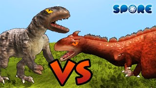 Allosaurus vs Saurophaganax  Dino Faceoff S2E6  SPORE [upl. by Babita]