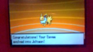 Pokemon Black and White 2 Evolving Eevee into Jolteon [upl. by Ataeb]