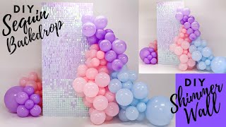 Step by Step Iridescent Sequin Backdrop DIY  DIY Sequin Shimmer Wall [upl. by Gnoud]