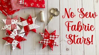 EASY No Sew Fabric Stars Handmade Scandinavian Ornaments [upl. by Heilner]