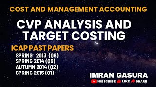 CVP Analysis and Target Costing ICAP Past Papers CAF 3 CMA [upl. by Aremmat929]