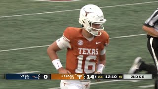 Arch Manning throws TD pass on first play replacing Quinn Ewers  ESPN College Football [upl. by Oninotna]