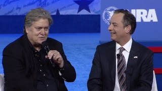 Steve Bannon Reince Priebus Interview at CPAC 2017  ABC News [upl. by Fernande539]