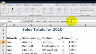 How to Use SUMPRODUCT To Total an Excel List Using Multiple Criteria [upl. by Mercie]