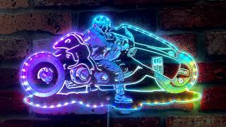 Akira Shotaro Kanedas Bike Dynamic RGB Edge Lit LED Sign [upl. by Animor802]