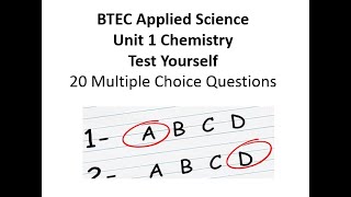 BTEC Applied Science Unit 1 Chemistry MC Test [upl. by Ayotas606]