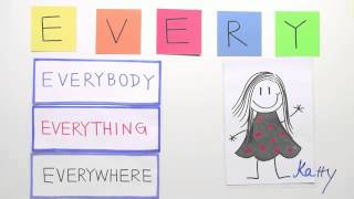 Indefinitpronomen everybody everything everywhere  Übungsvideo  practice video  Englisch [upl. by Anaitat]