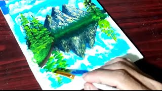 How to paint a mountain landscape in acrylic step by step [upl. by Hay389]