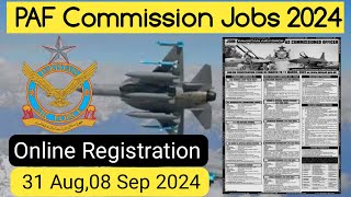 Latest PAF Jobs 2024 Jobs in Pakistan 2024  New Government JobsPAF Commission Jobs [upl. by Alleris]