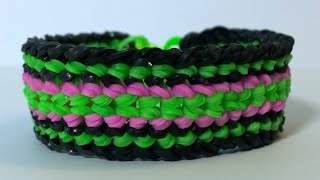 Rainbow Loom Dragon Scale Cuff Double Banded Double Dragon Scale BraceletDiy [upl. by Isaac965]