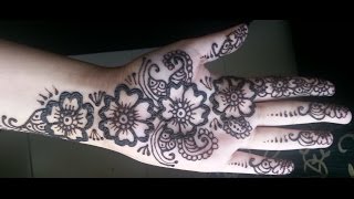 Simple Floral Henna  Arabic fusion style mehndi design video [upl. by Soane]