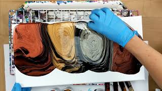 WOOD GRAIN LOOK Multi tree ring pour fluid art [upl. by Evelc]