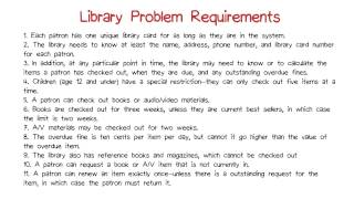 Library Problem Requirements [upl. by Petracca923]