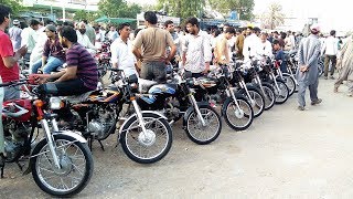 USED BIKES BAZAAR  Second Hand Cheap Motorcycles at Sunday Bike Market in Karachi Pakistan 2019 [upl. by Kumagai]