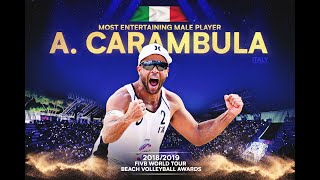 Adrian Carambula  Most Entertaining Player  FIVB World Tour Beach Volleyball Awards 201819 [upl. by Venezia956]