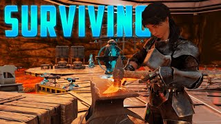 SOLO Surviving In My Unraidable Lava Location  ARK [upl. by Inesita]