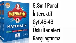 8SINIF PARAF İNTERAKTİF S4546 ÜSLÜ İFADELERİ KARŞILAŞTIRMA [upl. by Aenaj307]