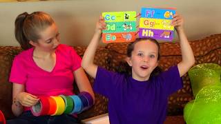 Family Unboxing Room Learn English Words with Sign Post Kids Rainbow Colors [upl. by Kathye283]