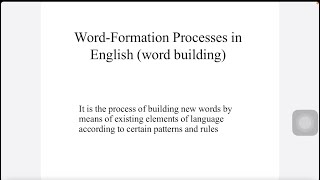 Word Formation Processes  Affixation  Compounding  Conversion [upl. by Maurey]