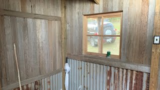 Garden Cabin  Shed Build  Working on the Internal Wall Cladding  Urban Garden Build [upl. by Yecam394]